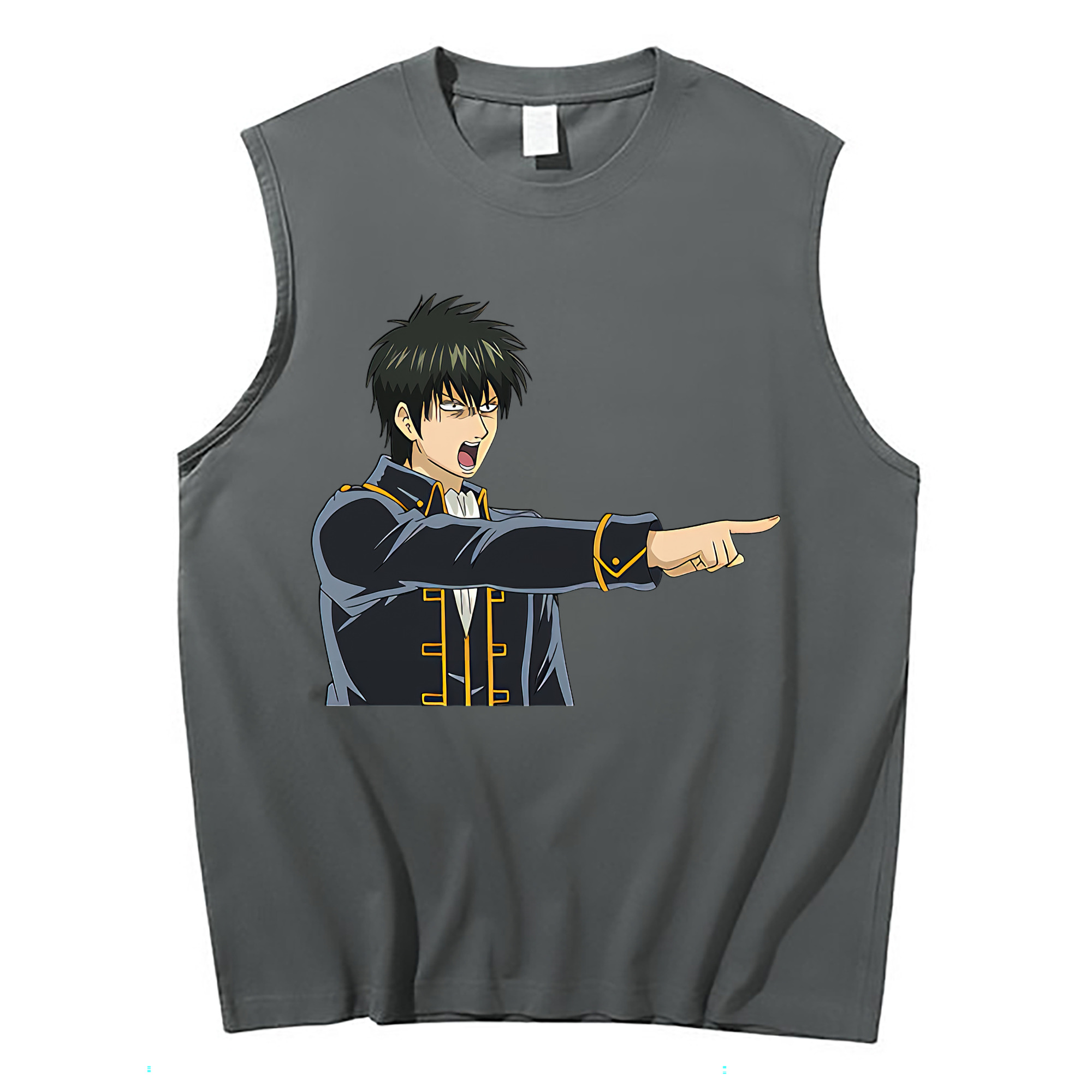 （画像用） ぎんたま 坂田銀時（さかたぎんとき） 神楽 志村新八（しむら しんぱち） GINTAMA Sakata Gintoki Kagura Shimura Shinpachi コットン100％タンクトップ（フロントプリント）
